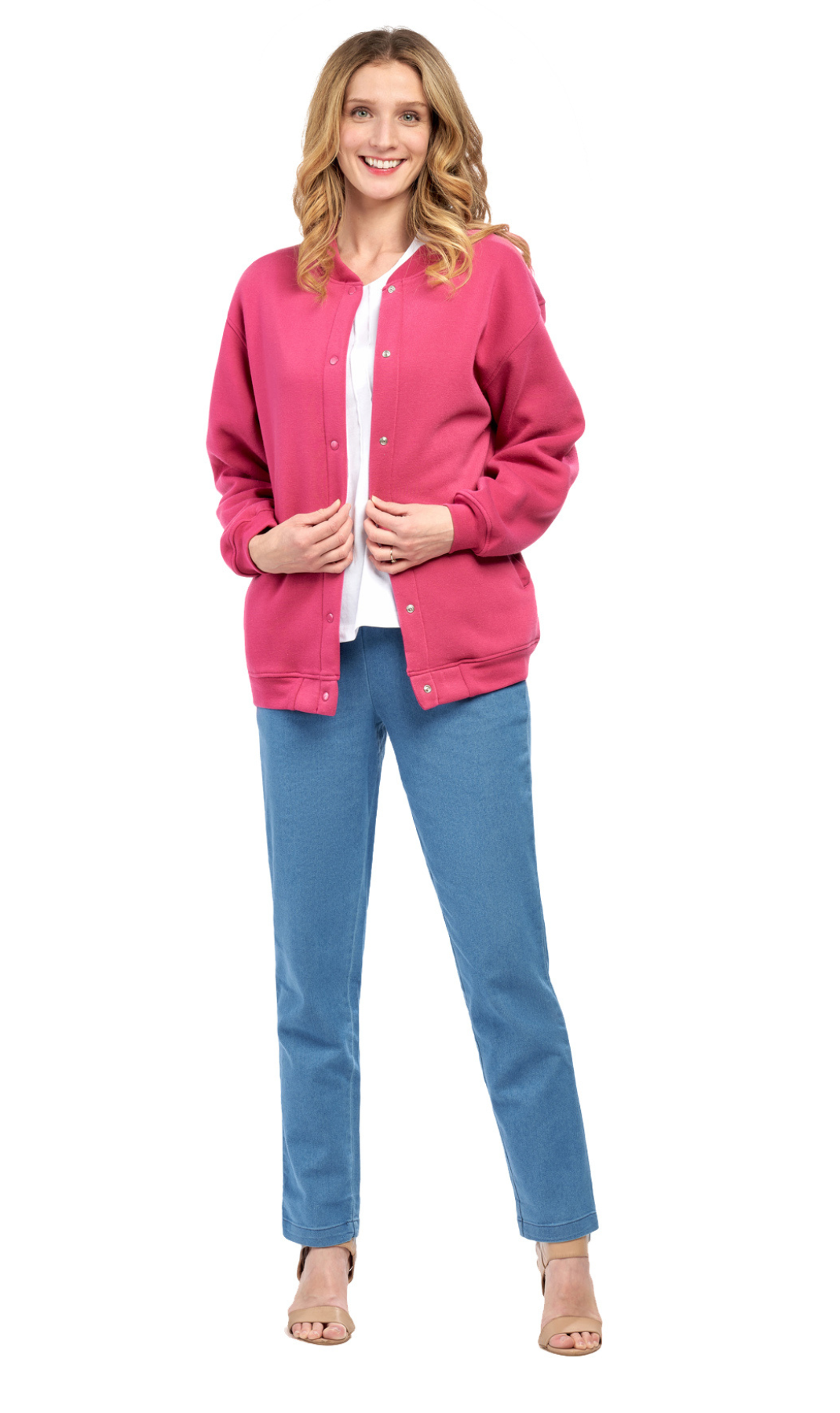 Womens Snap Up Jacket - Soft, Fleecy Lining for Three-Season Comfort 4