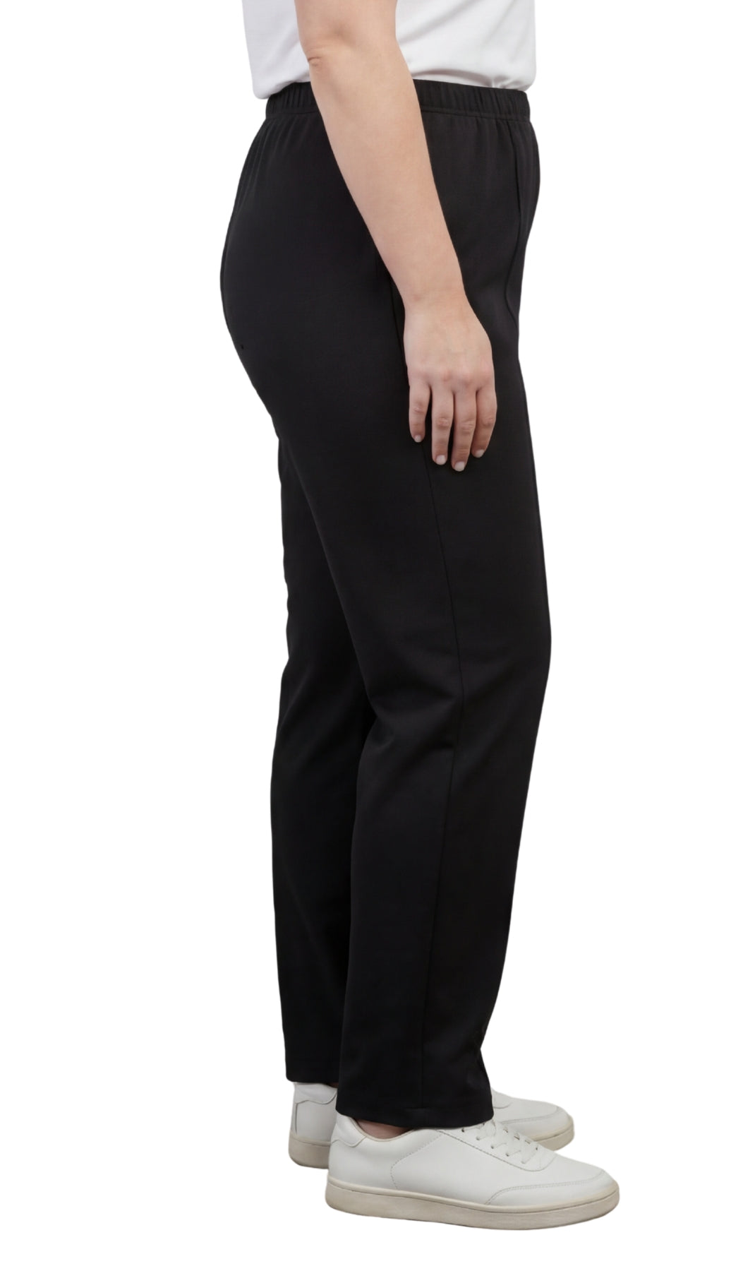 Womens Classic Poly Knit Pants - Pull On Slacks with Elastic Waist 3