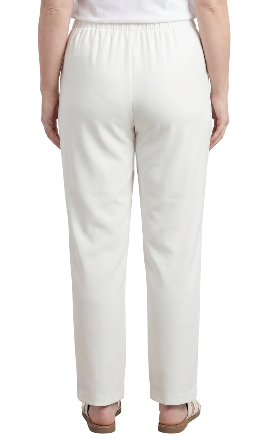 Womens Classic Poly Knit Pants - Pull On Slacks with Elastic Waist 16