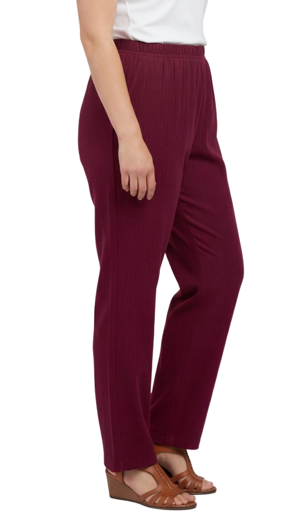 Womens Pull On Fine Wale Corduroy Pants with soft-covered elastic waist 14