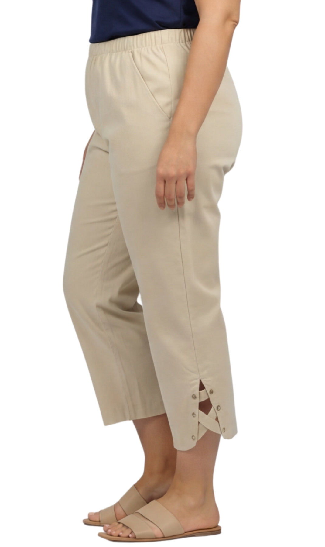 Women’s Lightweight Capris with Studded Hem Detail 13