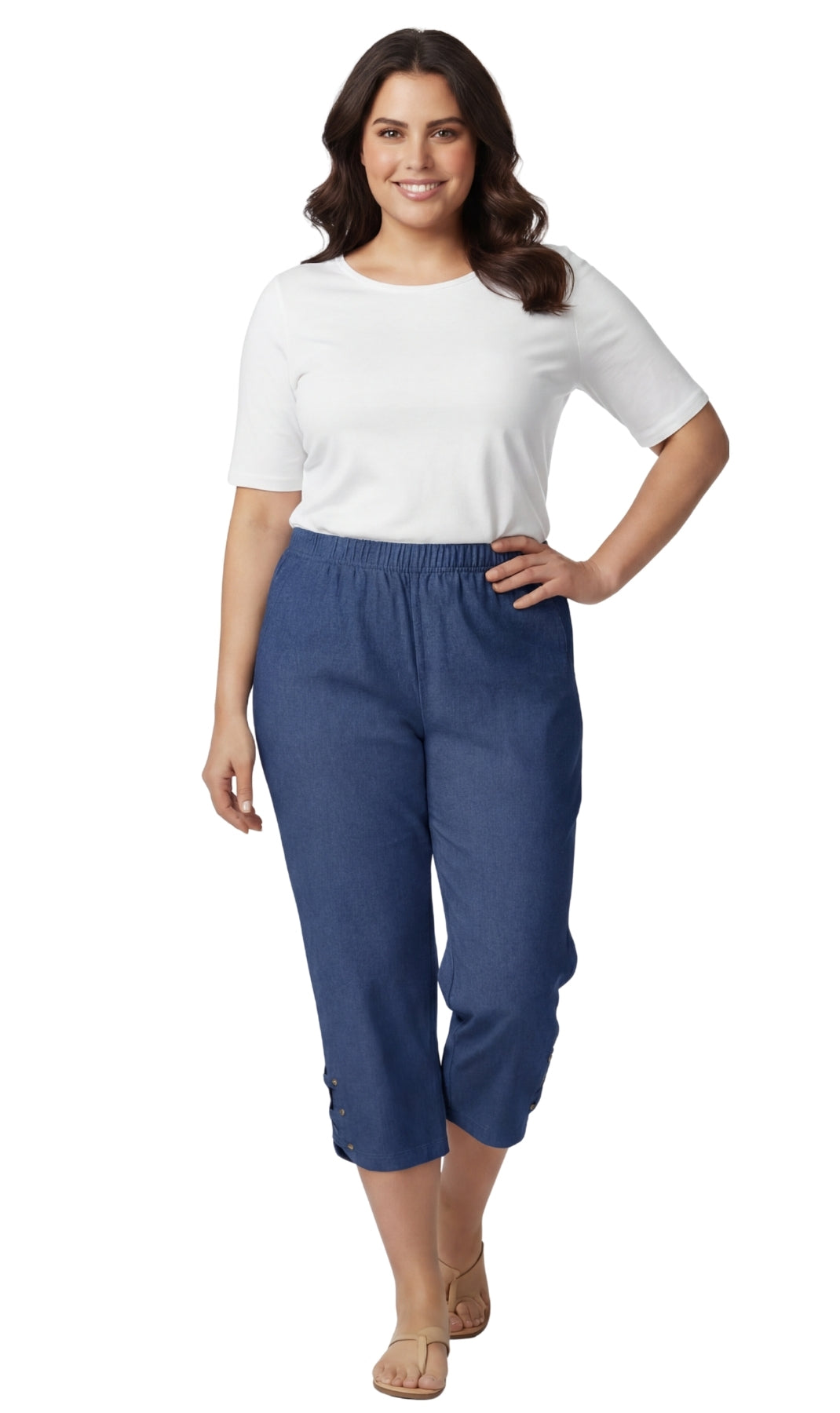 Women’s Lightweight Capris with Studded Hem Detail 4