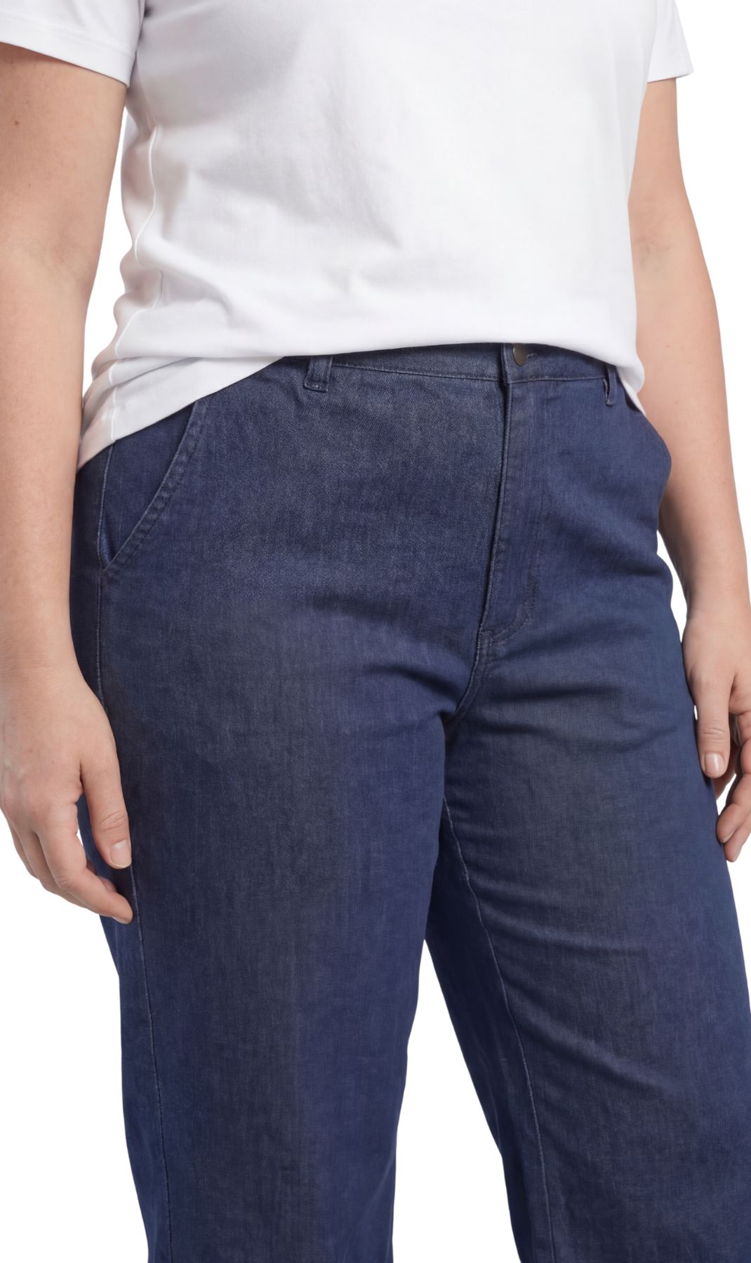 Women’s Lightweight Straight Leg Casual Denim Capri Pants in Cotton Blend Fabric 9