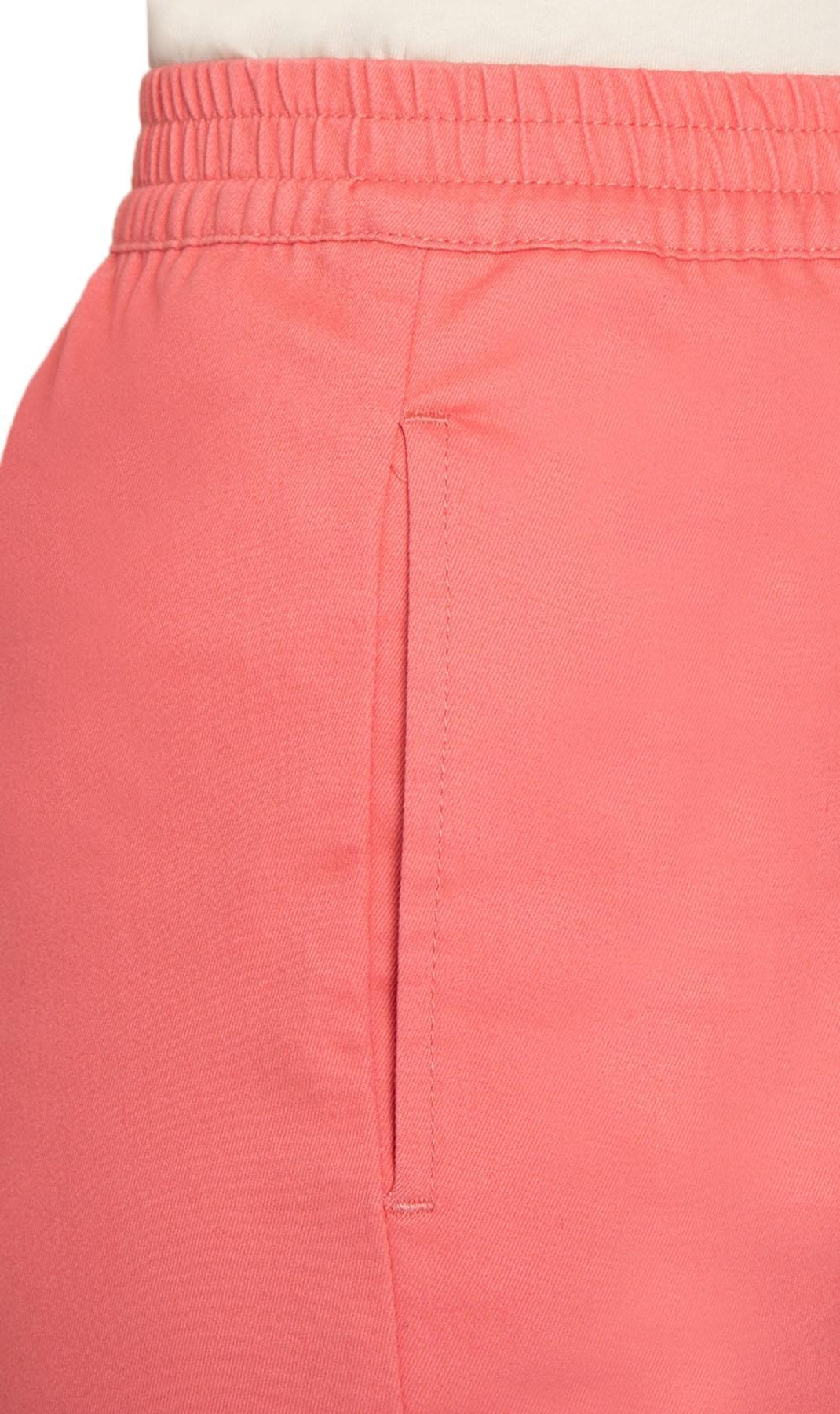 Women's Denim Pull On Bermuda Shorts - Easy Pull On Styles in Lightweight Denim - Coral Rose - pocket - TURTLE BAY APPAREL