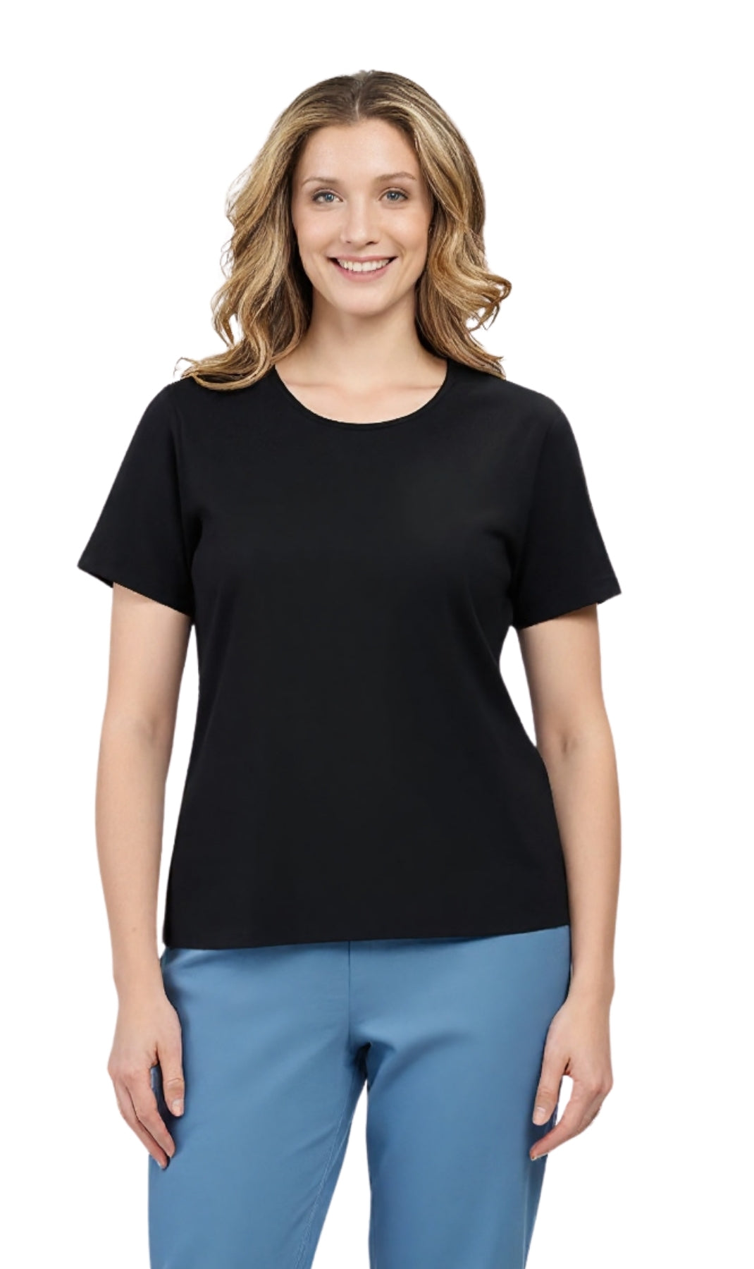 Turtle Bay Apparel Women's Relaxed Fit Short-Sleeve Crew neck knit Tee Shirt