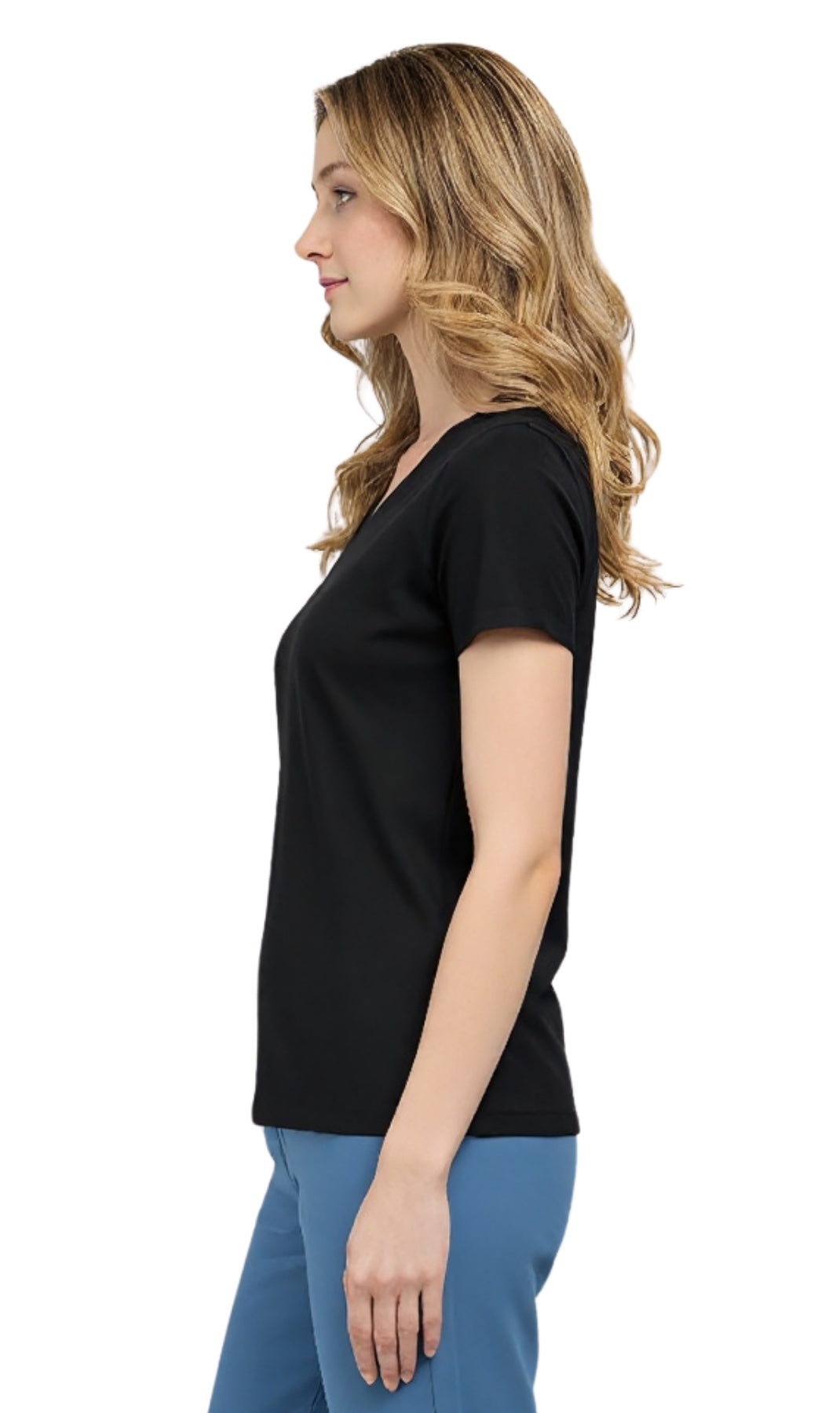 Turtle Bay Apparel Women's Relaxed Fit Short-Sleeve Crew neck knit Tee Shirt