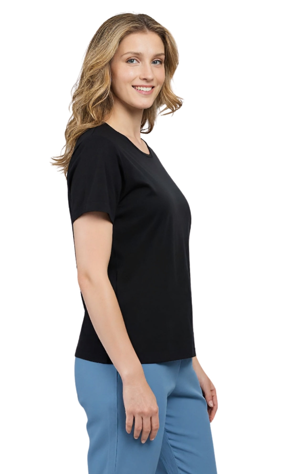 Turtle Bay Apparel Women's Relaxed Fit Short-Sleeve Crew neck knit Tee Shirt