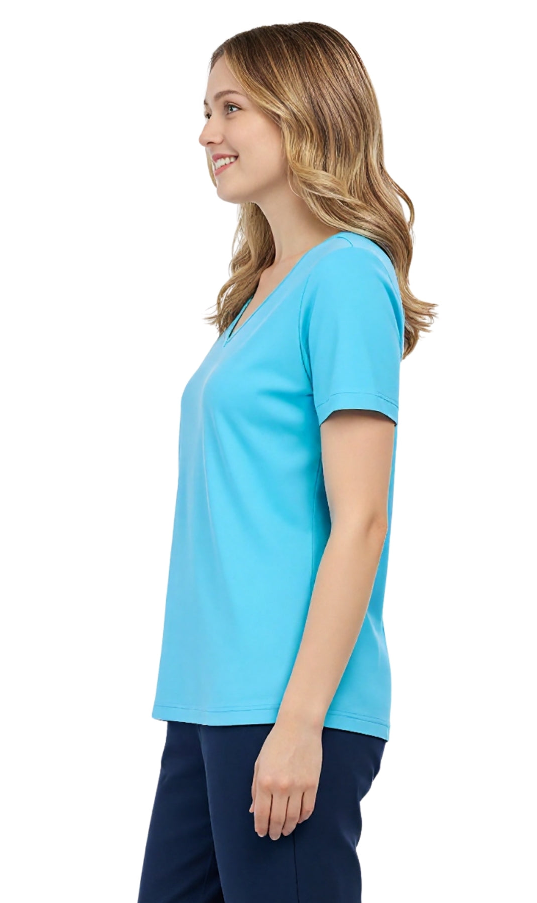 Women's Perfect Short-Sleeve V-Neck Tee Shirt - Cotton blend and Wrinkle Resistant 26