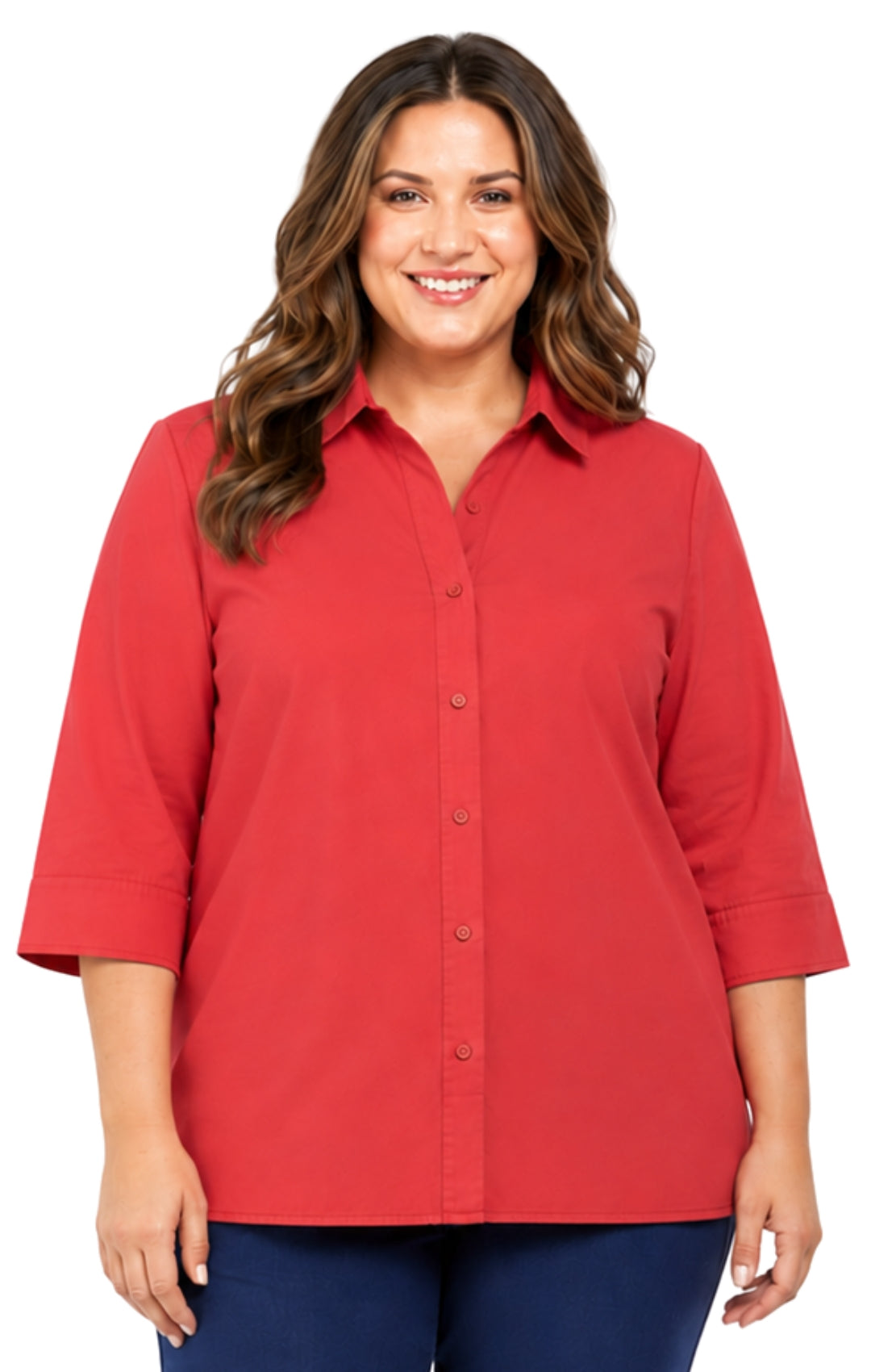 Turtle Bay New York Women's 3/4 Sleeve Button-Down Camp Shirt