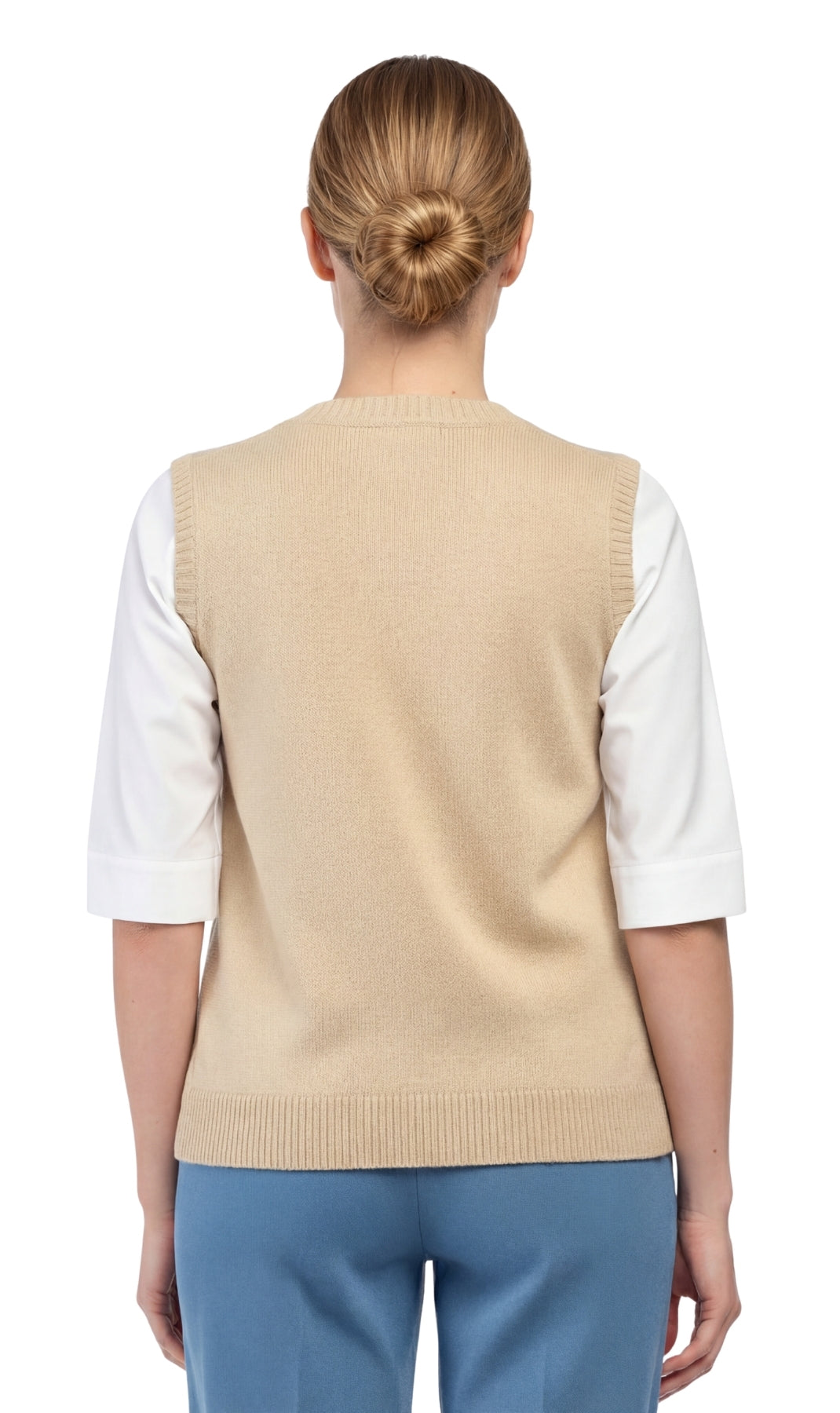 Womens Button Front Cable Knit Cardigan Sweater Vest 20