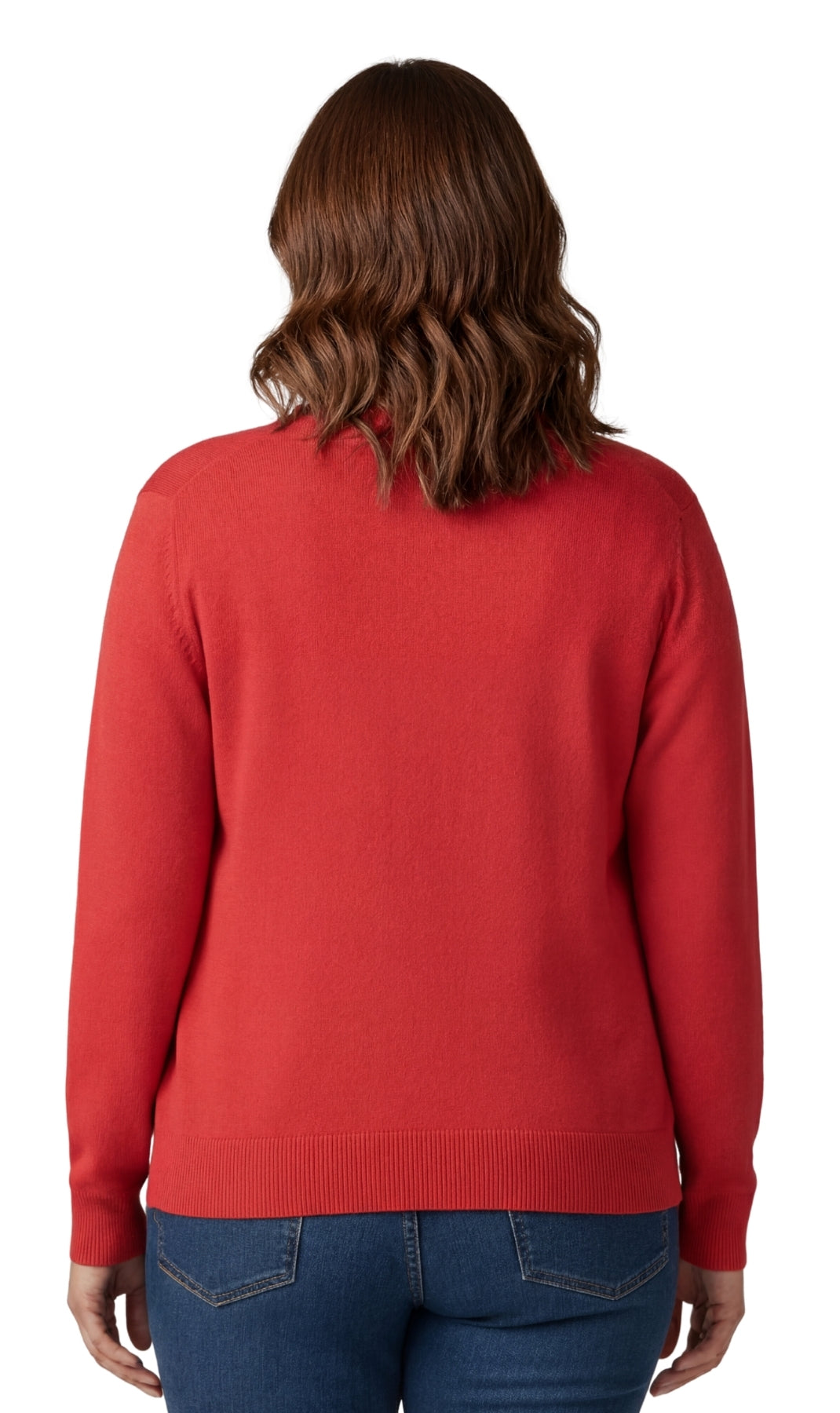 Women's Soft Cotton Button-Up Cardigan Crewneck Sweater Long Sleeves with Front Pockets 4