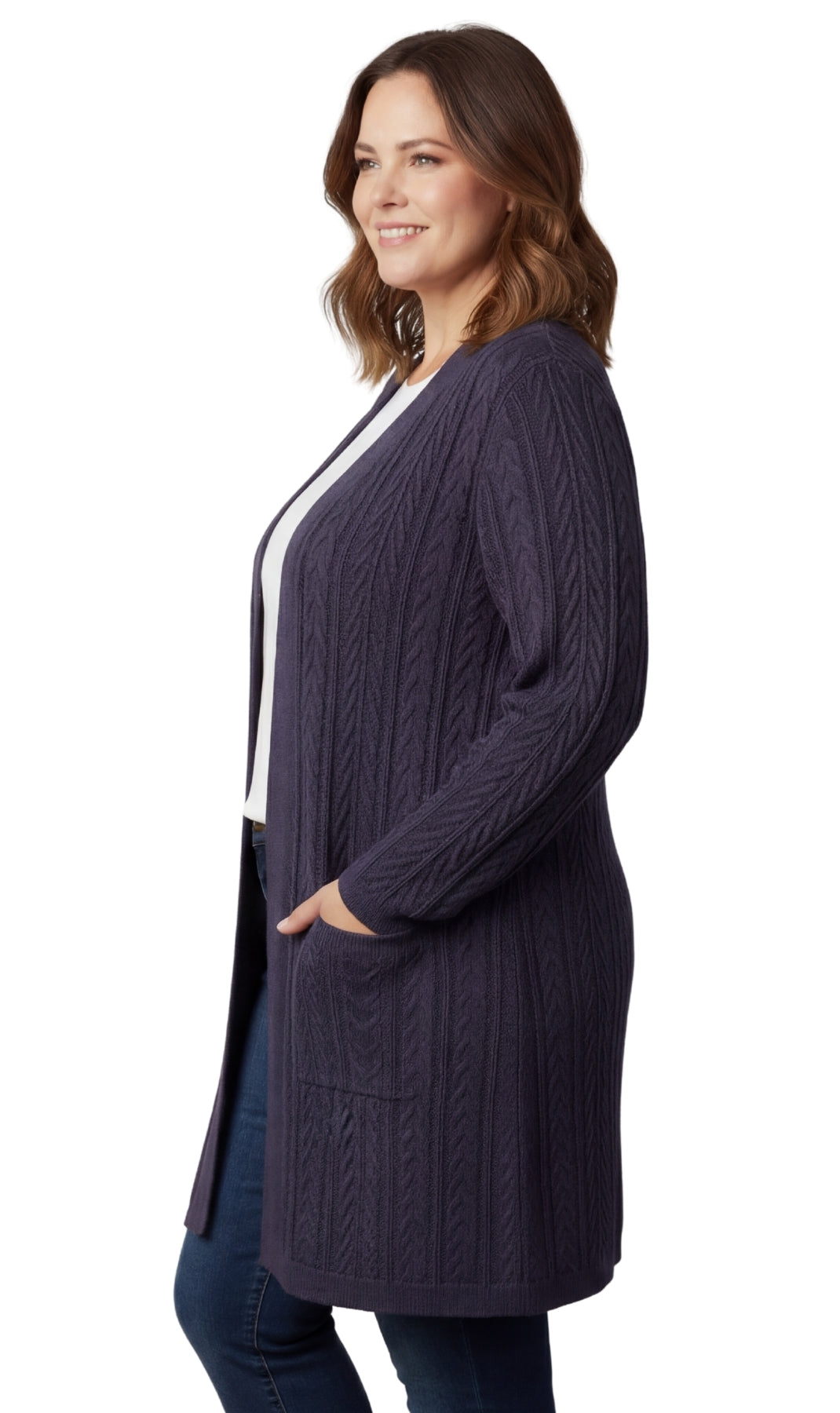 Women's Cable Knit Duster Sweater with Pockets Effortless Longline Cardigan for Everyday Warmth 10