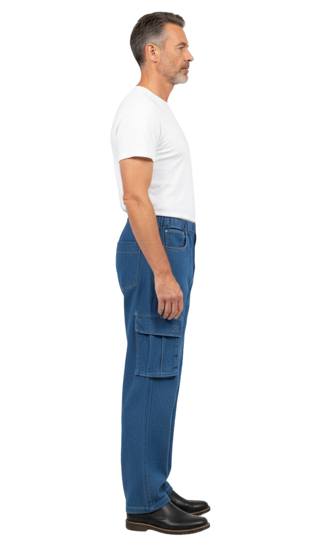 Men's Lightweight Double Cargo Pocket Pull-On Jeans 7