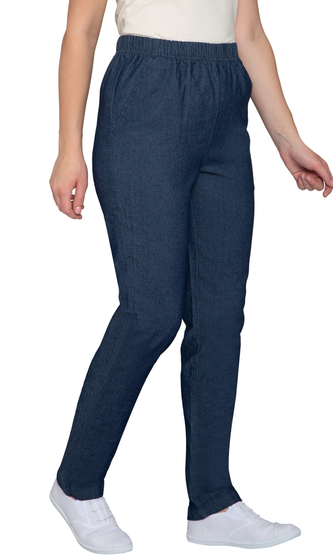 Women's Lightweight Pull-On Denim Jeans with Elastic Waist 8
