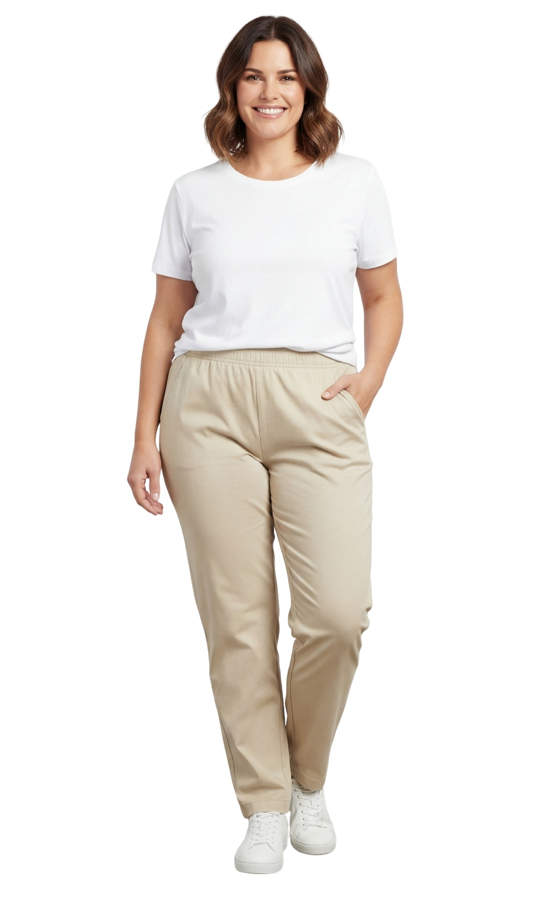 Women's Lightweight Pull-On Denim Jeans with Elastic Waist 33