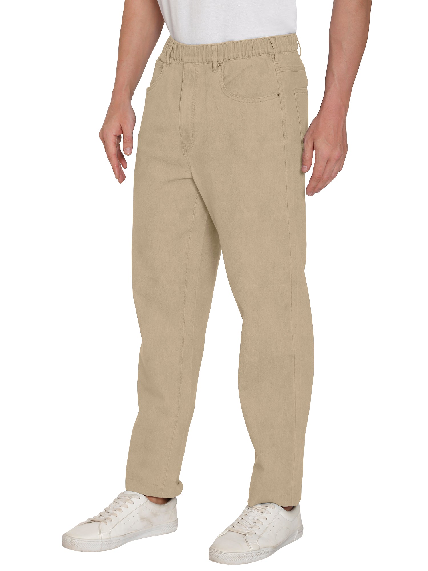 Men’s Lightweight Casual Elastic Waist Pull-On Jeans – Denim & Twill Pants with Easy Fit 20