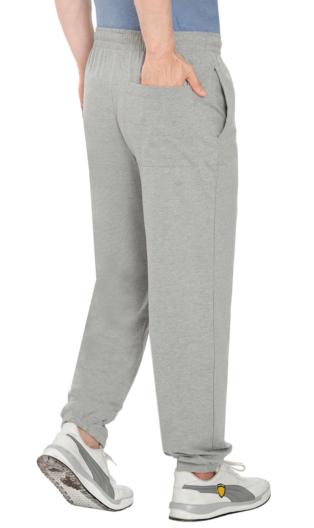 Men's Knit Pants - Pull On Elastic Waist for Effortless Dressing and Relaxed Comfort Grey Heather - Back -TURTLE BAY APPAREL