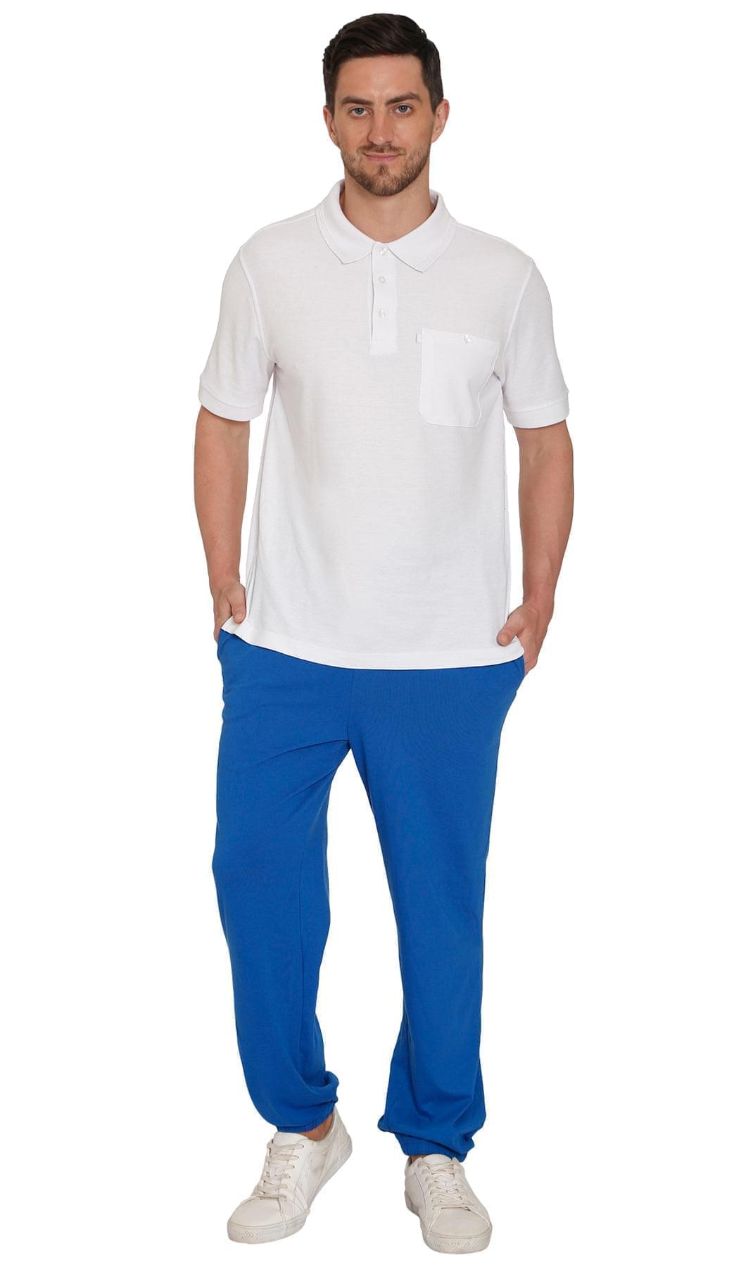 Men's Knit Pants - Pull On Elastic Waist for Effortless Dressing and Relaxed Comfort -Royal - Full -TURTLE BAY APPAREL