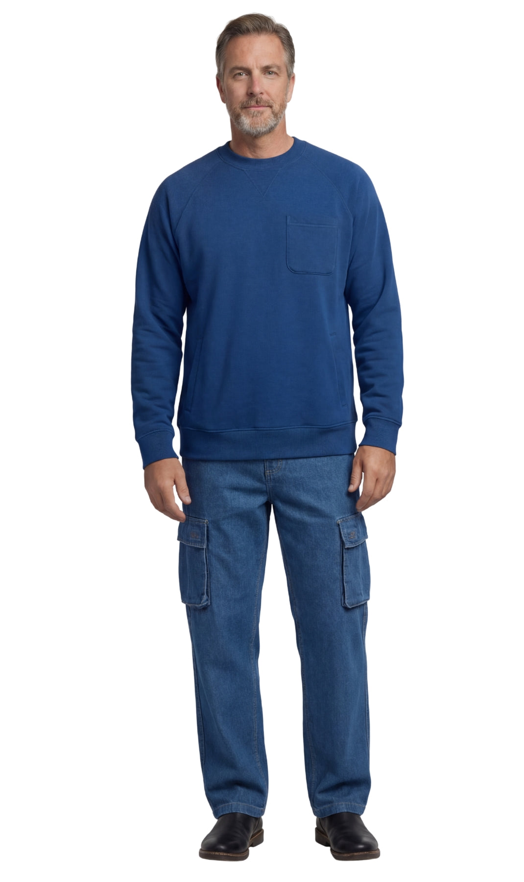 Mens 3-Pocket Fleece Sweatshirt with Raglan Seams, Chest Pocket and Tagless Neck 18
