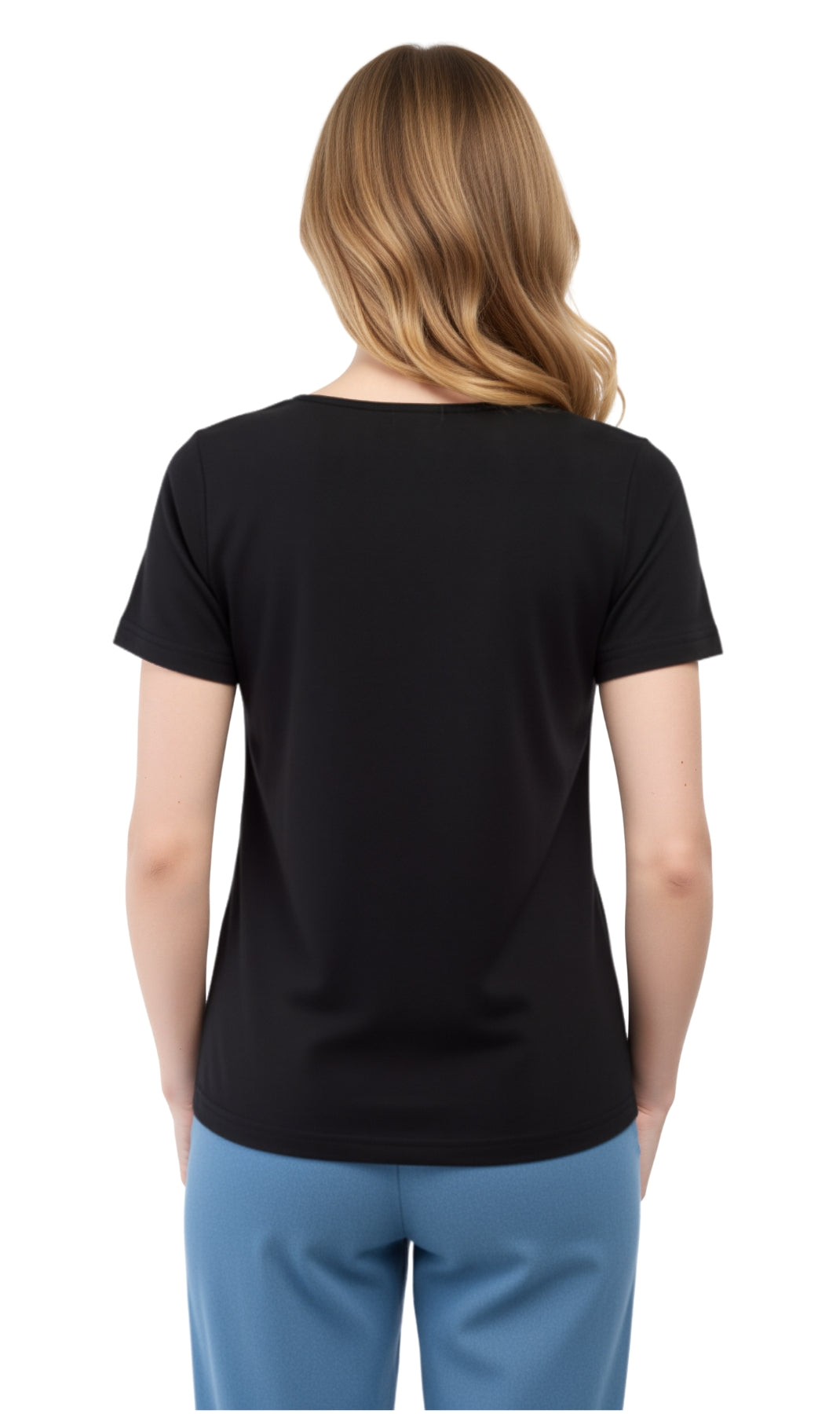 Turtle Bay Apparel Women's Short Sleeve Cotton Knit T-shirt in Pintuck Style