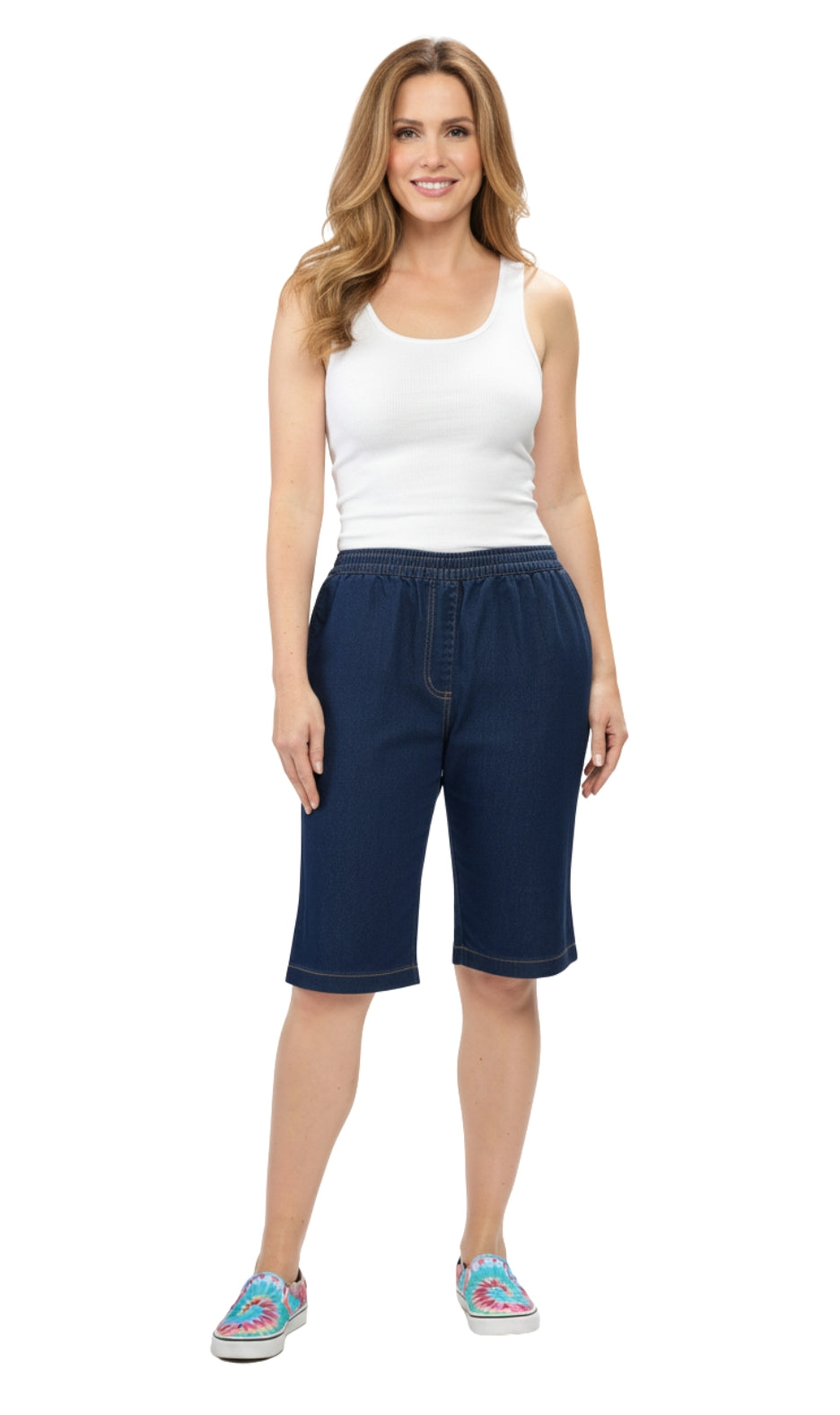 Women's Easy Pull on Bermuda Shorts in Denim and Twill 9
