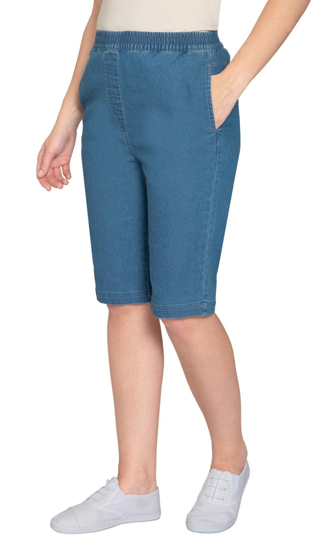 Women's Easy Pull on Bermuda Shorts in Denim and Twill 14