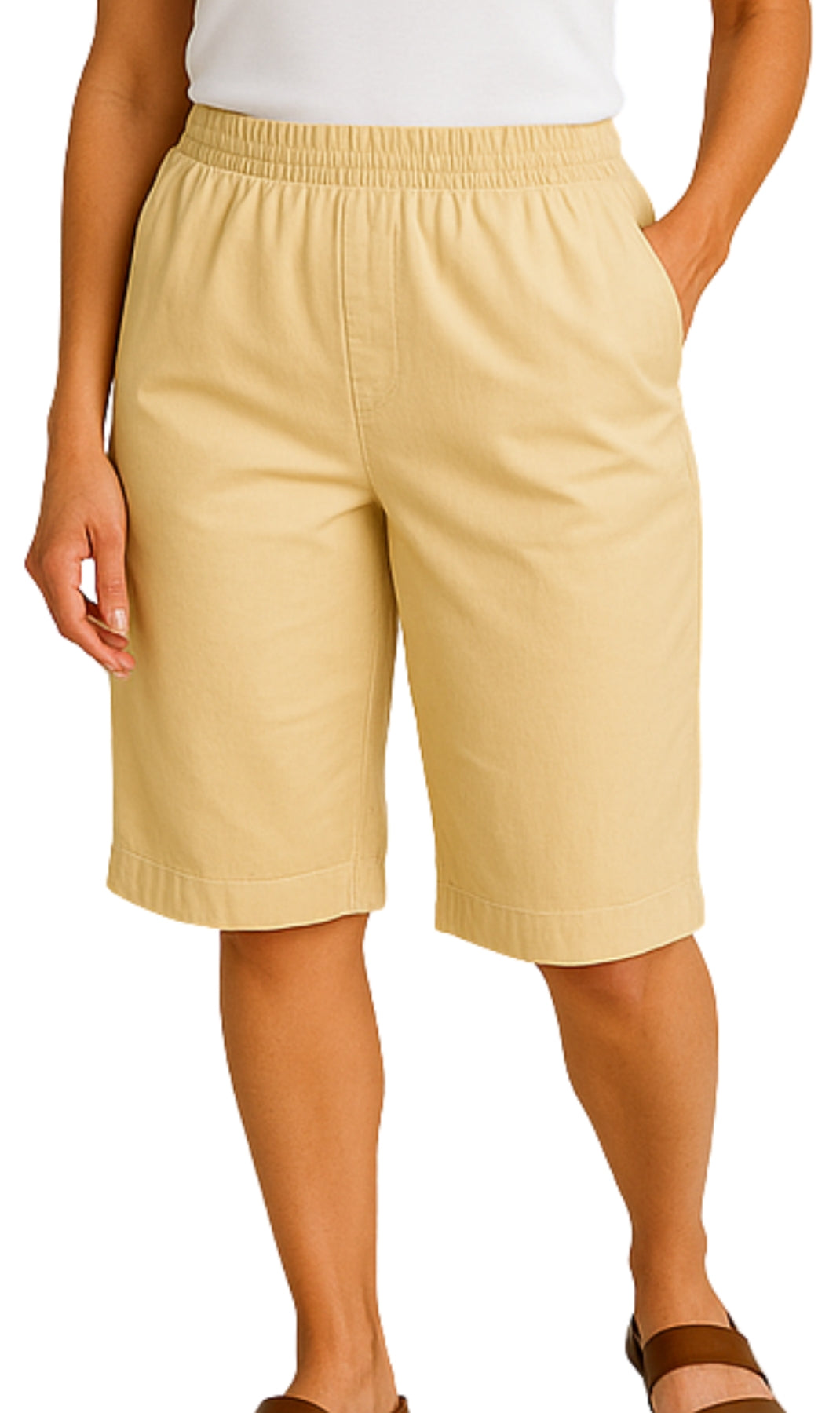 Women's Easy Pull on Bermuda Shorts in Denim and Twill 82