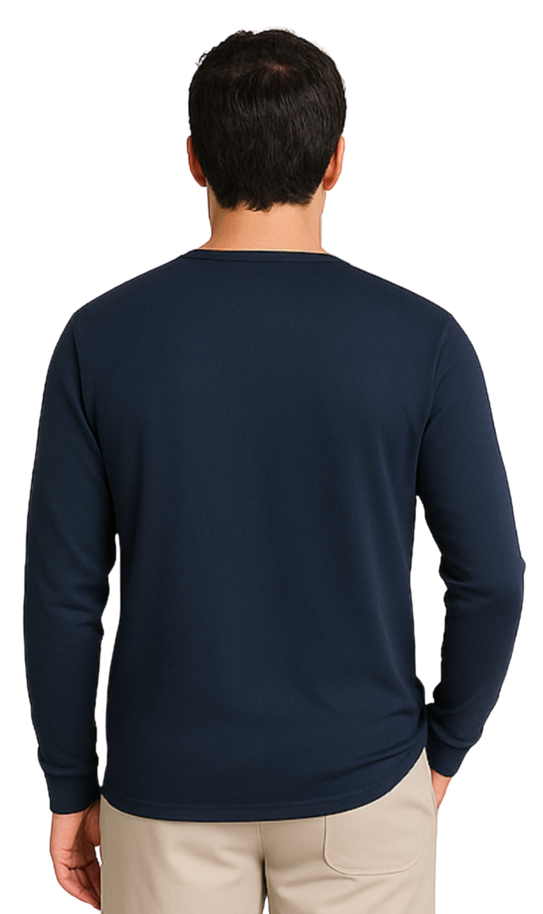 Men's Long Sleeve Henley shirt in cotton blend with 3 Button Placket & Chest Pocket 9