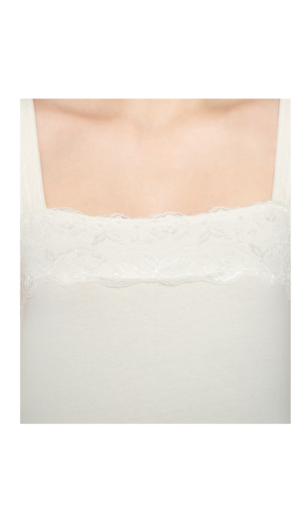Turtle Bay Apparel Women's Lacey Trim Cotton Blend Tank Top – Ivory