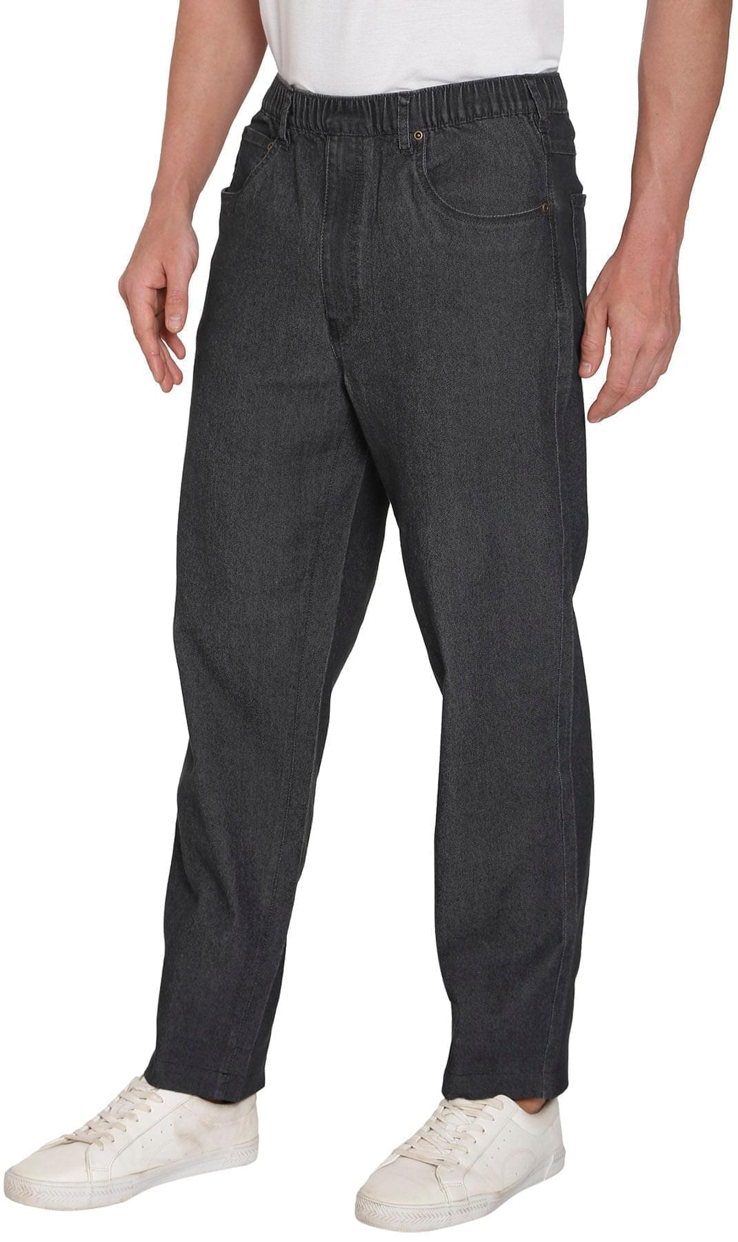 Men's Lightweight Casual Elastic Waist Pull-On Jeans – Denim & Twill Pants with Easy Fit 4