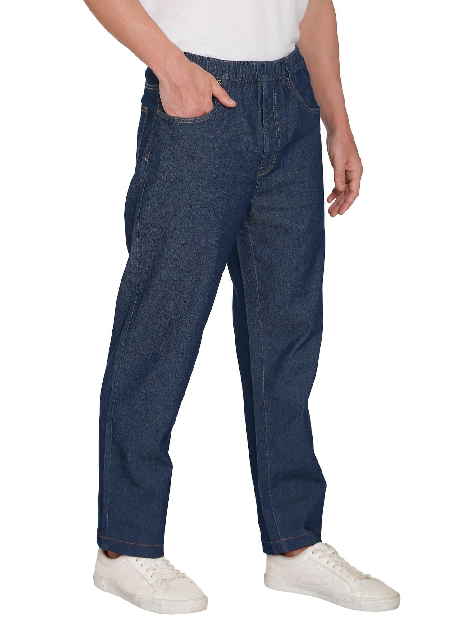 Men's Lightweight Casual Elastic Waist Pull-On Jeans – Denim & Twill Pants with Easy Fit 59