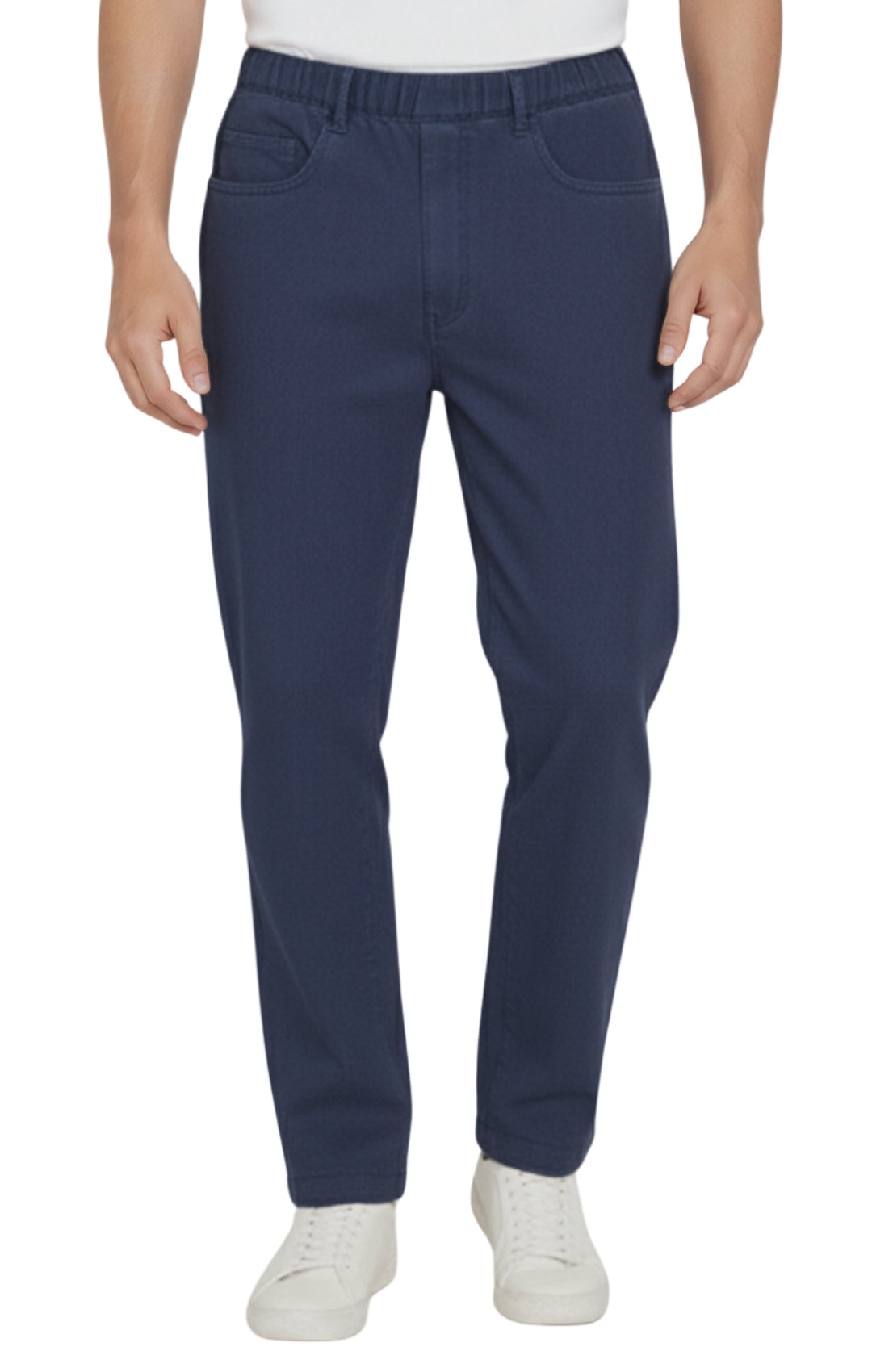 Men's Lightweight Casual Elastic Waist Pull-On Jeans – Denim & Twill Pants with Easy Fit 63