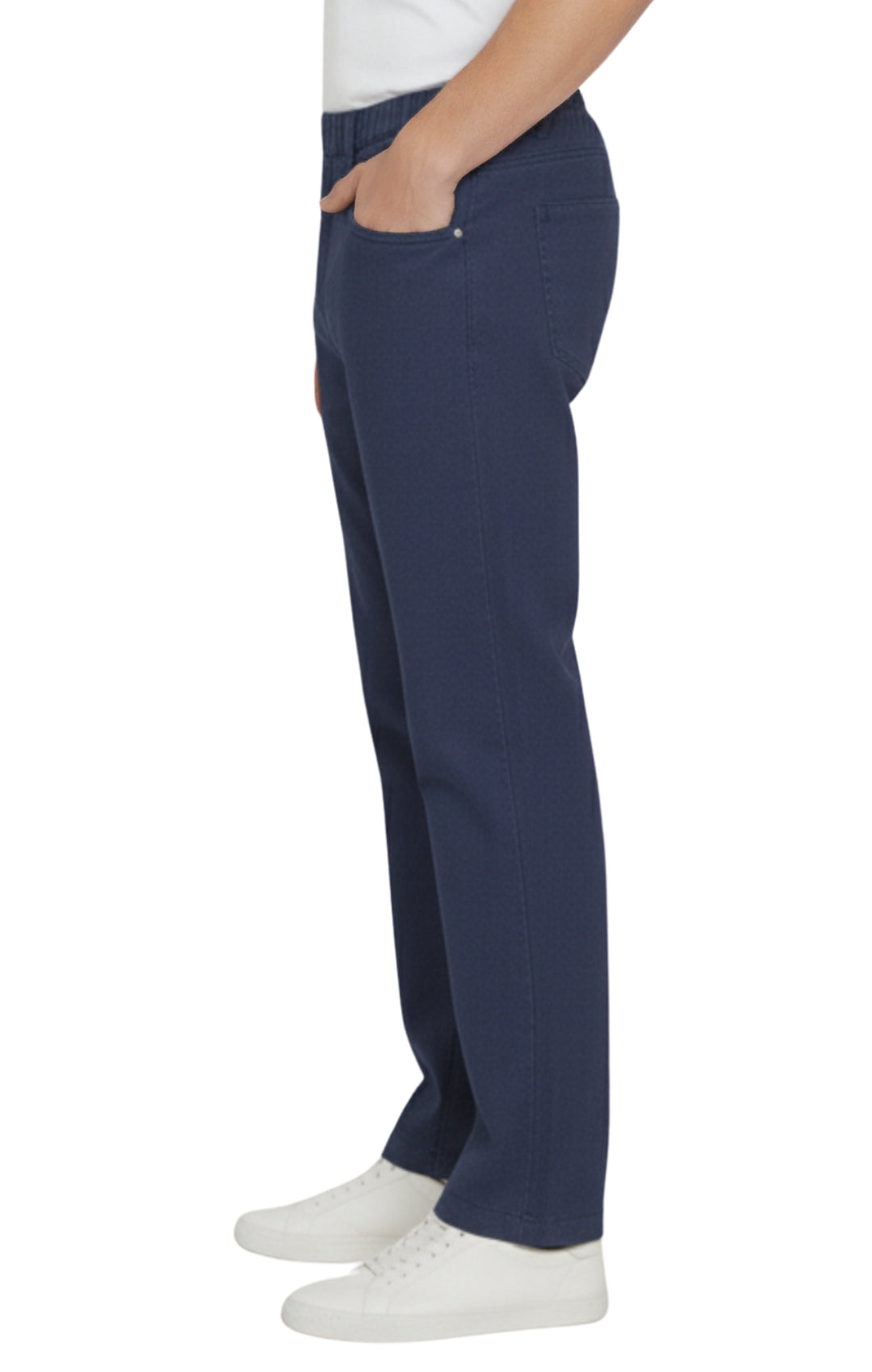 Men's Lightweight Casual Elastic Waist Pull-On Jeans – Denim & Twill Pants with Easy Fit 33