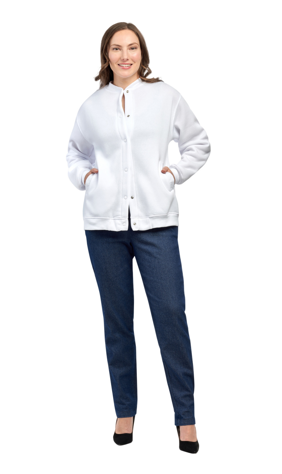 Womens Snap Up Jacket - Soft, Fleecy Lining for Three-Season Comfort 9