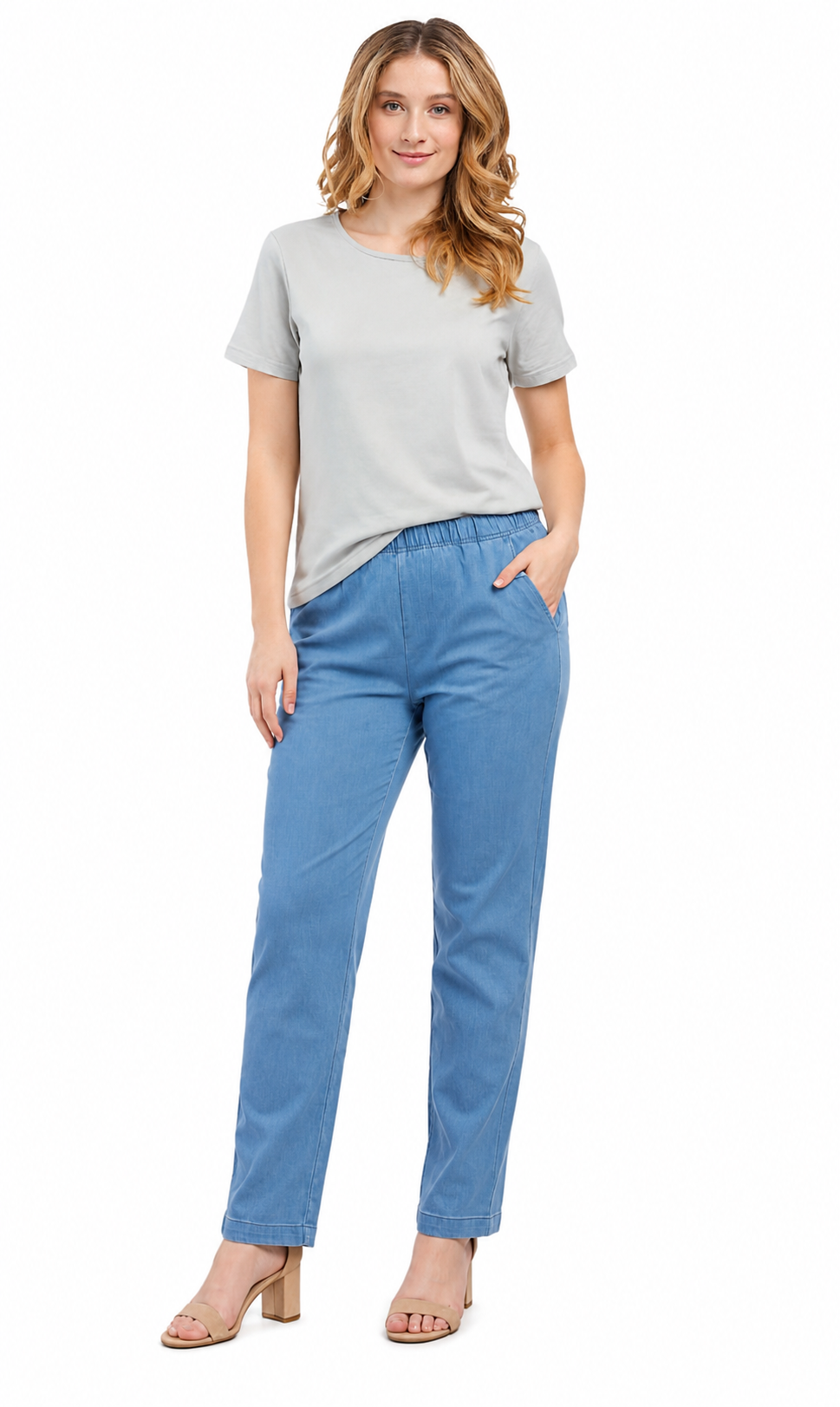Women's Relaxed Fit Short-Sleeve Crew neck knit Tee Shirt 43