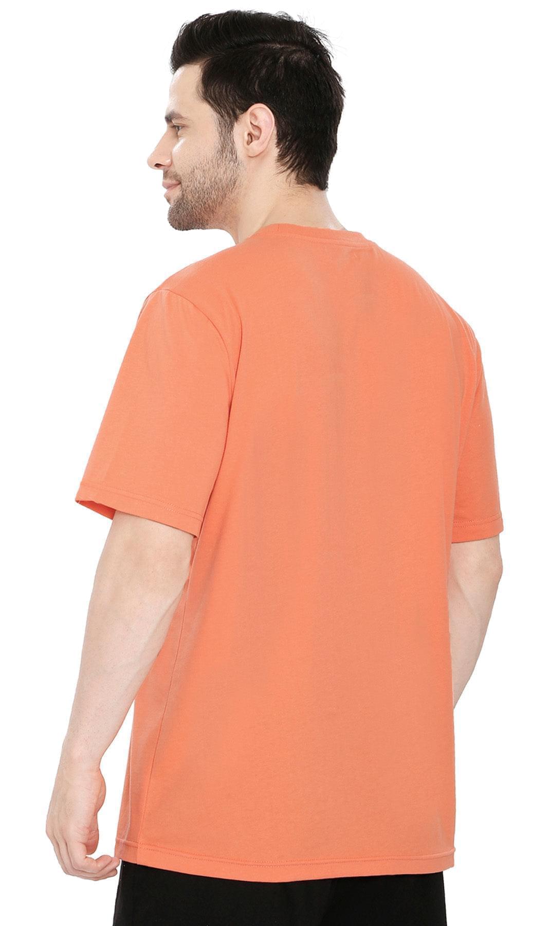 Men's Crew Neck Tee Shirt ÔÇô Essential Short Sleeve Tee For Everyday Melon - Back- TURTLE BAY APPAREL