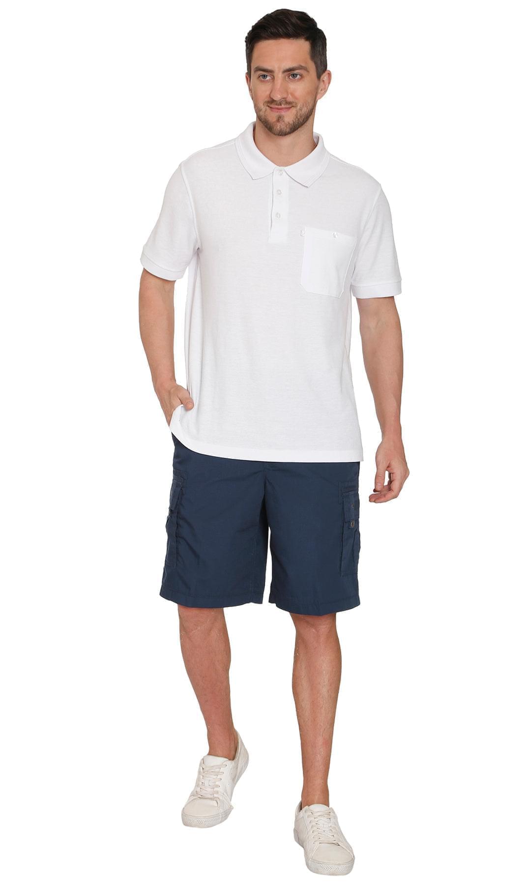 Men's Elastic Waist Cargo Shorts - Comfort and Functionality for Any Adventure Navy - Full - TURTLE BAY APPAREL
