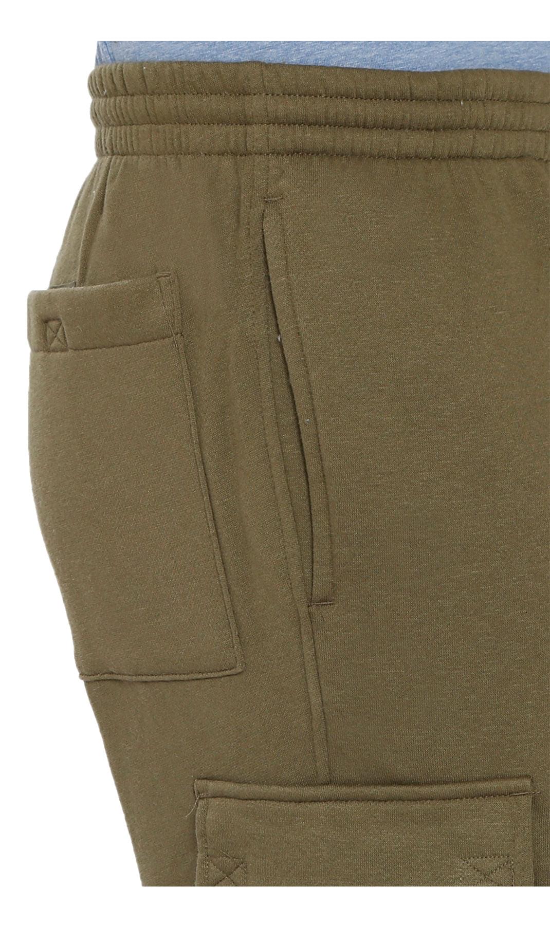 Men's Fleece Cargo Pants - Comfy Sweatpants for No-Chill Chillin' OLIVE - Pocket -TURTLE BAY APPAREL