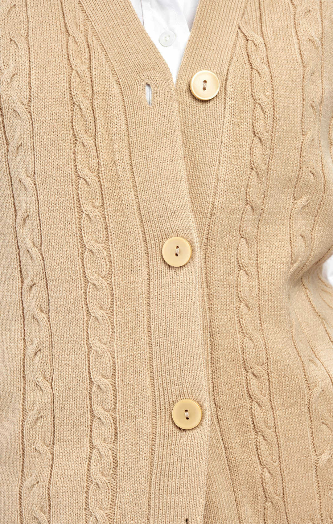 Womens Button Front Cable Knit Cardigan Sweater Vest 25