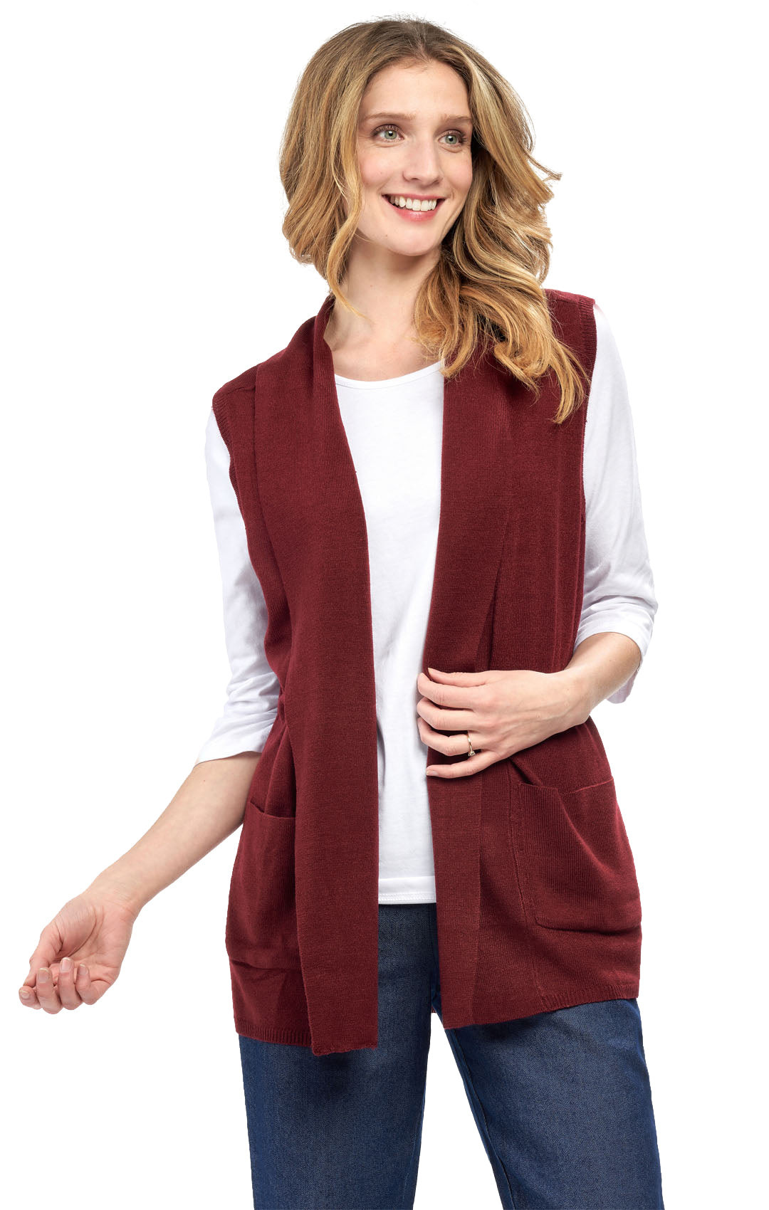 Women's Long Sleeveless Open Front Soft Shawl Collar Vest 8