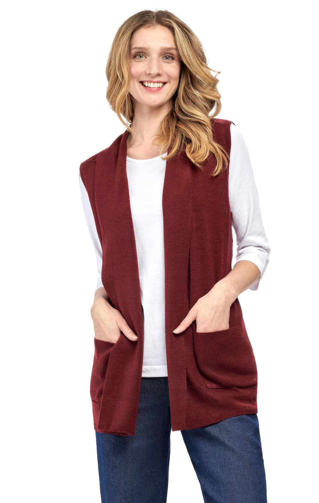 Women's Long Sleeveless Open Front Soft Shawl Collar Vest 6