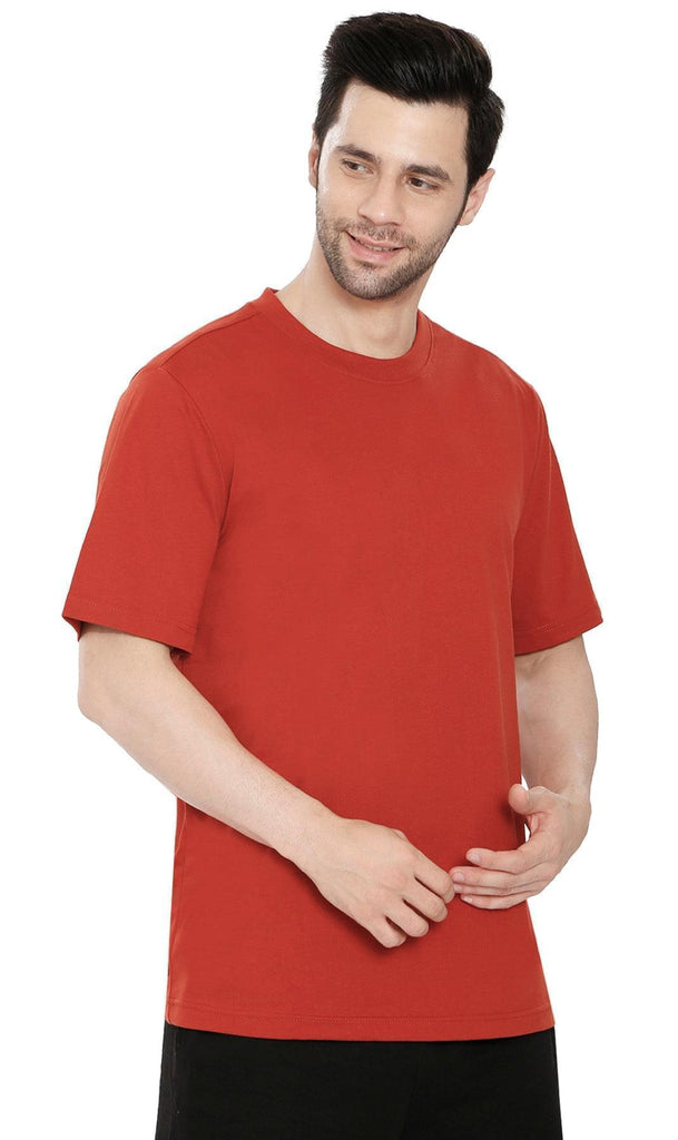 Men's Crew Neck Tee Shirt ÔÇô Essential Short Sleeve Tee For Everyday Redwood -Front- TURTLE BAY APPAREL