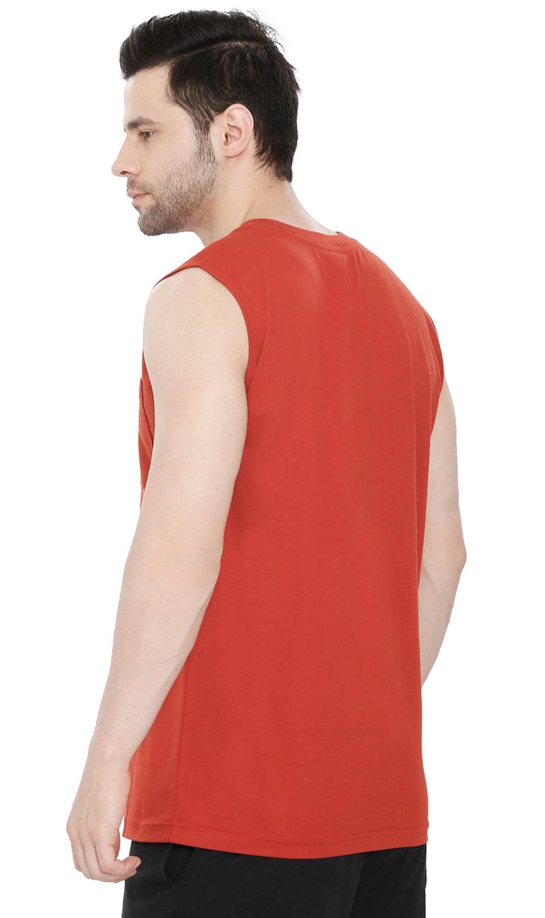 Men's Sleeveless T-Shirt with Pocket - Cool Off in Our Tough Tank - Redwood - Back - TURTLE BAY APPAREL