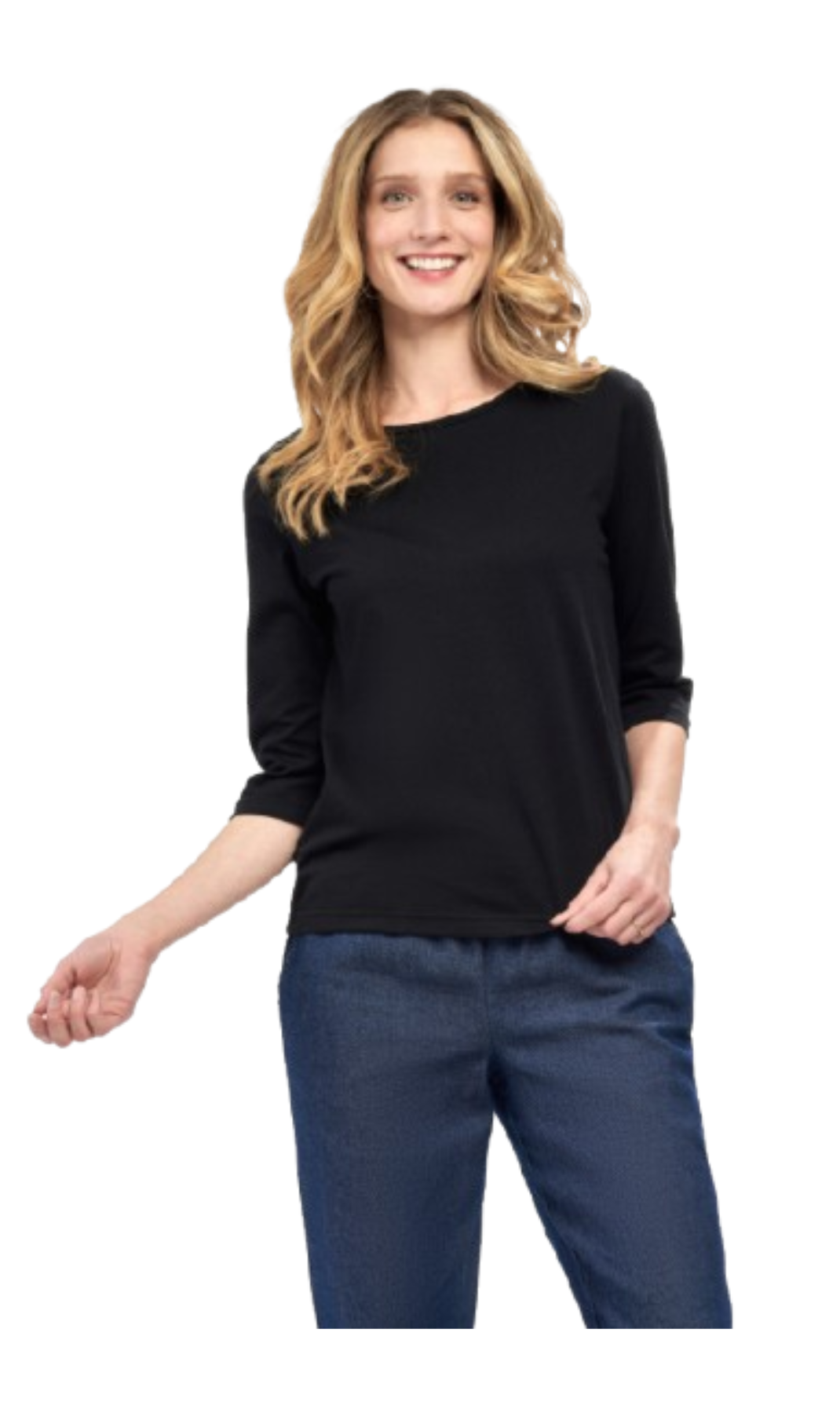 Women's 3/4 Sleeve Crew Neck Top – Comfortable Jer 10